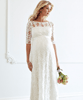Asha Umstandsmoden-Hochzeitkleid in lang in Elfenbein/Weiß by Tiffany Rose