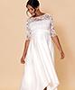 Jupe de Mariage Maternité Asymétrique en Satin Ivoire by Tiffany Rose