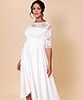 Jupe de Mariage Maternité Asymétrique en Satin Ivoire by Tiffany Rose