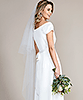 Hochzeitsschleier mit Schnittkante lang (Elfenbein Weiß mit Schmuck-Kamm) by Tiffany Rose