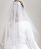 Cut Edge Wedding Veil Short (Ivory White / Jewel Trim) by Tiffany Rose