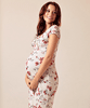 Bardot Maternity Shift Dress Cherry Blossom Red by Tiffany Rose
