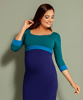 Colour Block Maternity Dress Biscay Blue by Tiffany Rose
