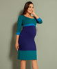 Colour Block Maternity Dress Biscay Blue by Tiffany Rose