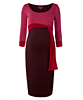 Colour Block Maternity Dress (Cherry Spice) by Tiffany Rose