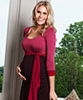 Colour Block Maternity Dress (Cherry Spice) by Tiffany Rose