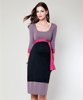 Colour Block Maternity Dress (Truffle) by Tiffany Rose