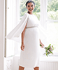 Christina Maternity Bridal Cape Dress Ivory White by Tiffany Rose