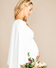 Christina Maternity Bridal Cape Dress Ivory White by Tiffany Rose