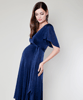 Cocoon Nursing Dress (Velvet Blue) by Tiffany Rose