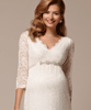 Chloe Lace Maternity Wedding Dress (Ivory) by Tiffany Rose