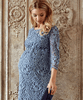 Clemence Spitzen Umstandskleid Stahlblau by Tiffany Rose