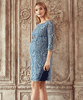 Clemence Lace Maternity Dress Steel Blue by Tiffany Rose