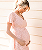 Edith Kimono Maternity Dress in Seashell Pink by Tiffany Rose