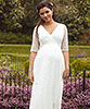 Robe de Mariée Grossesse Enya Longue Blanc Ivoire by Tiffany Rose