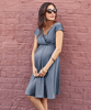 Francesca Maternity Dress (Steel Blue) by Tiffany Rose