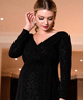 Schwarzes Umstands- und Still-Abendkleid aus glitzerndem Material. by Tiffany Rose