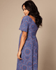 Robe Maxi de Grossesse Kimono Bleu Aztèque by Tiffany Rose