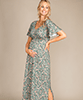 Kimono Maternity Maxi Dress Ditsy Floral Olive by Tiffany Rose