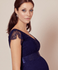 Kristin Lace Maternity Dress Indigo Blue by Tiffany Rose
