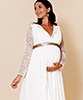 Robe de mariée Grossesse Leah longue en mousseline et en dentelle blanc ivoire by Tiffany Rose