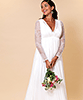 Robe de mariée Grossesse Leah longue en mousseline et en dentelle blanc ivoire by Tiffany Rose