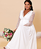 Robe de mariée Grossesse Leah longue en mousseline et en dentelle blanc ivoire by Tiffany Rose