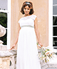 Umstandsbrautkleid Lillian aus Spitze in Lang Elfenbein-Weiß by Tiffany Rose