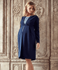 Roma Maternity Dress Coat Midnight Blue by Tiffany Rose