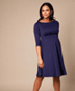 Sienna Maternity Dress Short Navy Blue by Tiffany Rose