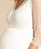 Silvia Polka Dot Maternity Dress Ivory by Tiffany Rose