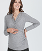 Jenna Crossover Maternity and Nursing Jumper (Melange Grey) by Tiffany Rose