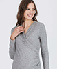 Jenna Crossover Maternity and Nursing Jumper (Melange Grey) by Tiffany Rose