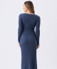 RIPE Eden Knit Nursing Dress (Denim Marle) from Tiffany Rose