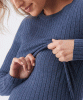 RIPE Eden Knit Nursing Dress (Denim Marle) from Tiffany Rose