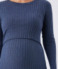 RIPE Eden Knit Nursing Dress (Denim Marle) from Tiffany Rose