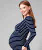 Lina 2pk Long Sleeve Maternity Tops (Blue and Navy Stripe) by Tiffany Rose