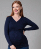 Lina 2pk Long Sleeve Maternity Tops (Blue and Navy Stripe) by Tiffany Rose