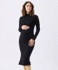 RIPE Nella Rib Nursing Knit Dress (Black) from Tiffany Rose