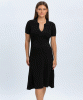 PIETRO BRUNELLI Azalea Flared Polo Dress (Black) from Tiffany Rose