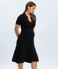 PIETRO BRUNELLI Azalea Flared Polo Dress (Black) from Tiffany Rose