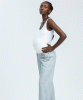PIETRO BRUNELLI Boris Wide Leg Maternity Trousers (Grey Melange) from Tiffany Rose