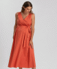 PIETRO BRUNELLI St Tropez Cotton V-Neck Maternity Dress (Greek Clay) from Tiffany Rose