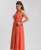 PIETRO BRUNELLI St Tropez Cotton V-Neck Maternity Dress (Greek Clay) from Tiffany Rose