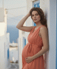 PIETRO BRUNELLI St Tropez Cotton V-Neck Maternity Dress (Greek Clay) from Tiffany Rose