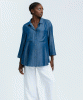 PIETRO BRUNELLI Erica Maternity Shirt (Avion Blue) from Tiffany Rose