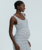 PIETRO BRUNELLI Formentera Fitted Maternity Tank Dress (Big Blue Stripe) from Tiffany Rose