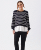 RIPE Anna Detachable Nursing Knit (Midnight/White) from Tiffany Rose