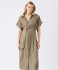 RIPE Amy Linen Nursing Shirt Dress (Olive) from Tiffany Rose