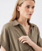 RIPE Amy Linen Nursing Shirt Dress (Olive) from Tiffany Rose